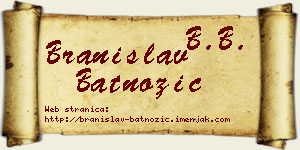 Branislav Batnožić vizit kartica